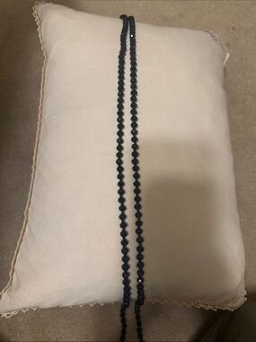 Black Beaded Long Necklace
